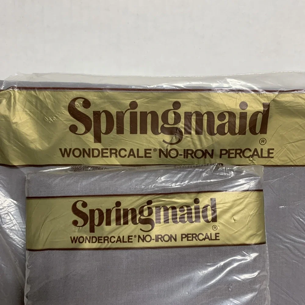 Vintage Springmaid Percale Full Flat Sheet & Pillowcases Lavendar Purple NOS NEW